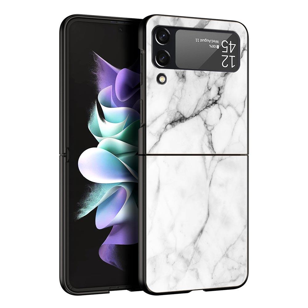 Marble Fashion Phone Case For Samsung Galaxy Z Flip3 Flip4 Flip5 Case Shell For Z Flip 3 4 5 6 7 Hard Folding Cover