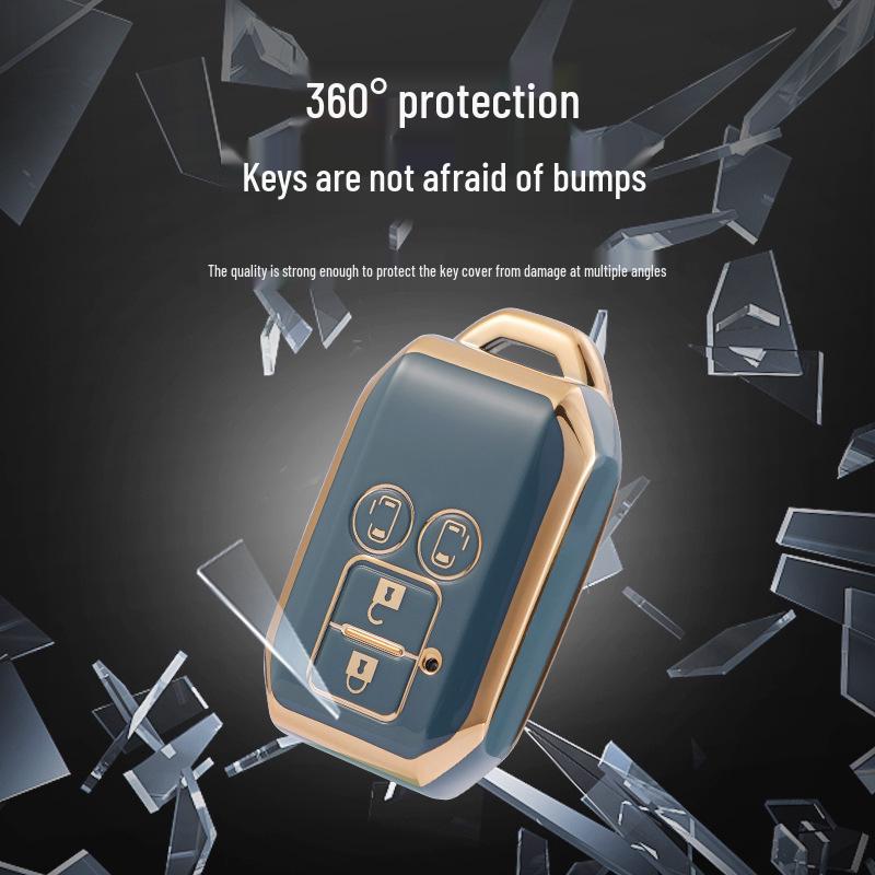Gold-Edged Soft Rubber Key Case for Suzuki Jimny