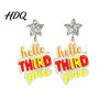 Fashionable Holiday Earrings 1 Pair Colorful Acrylic Letter Drop Dangle for Women Glitter Funny First Retro Style Jewelry Day of School Earring,