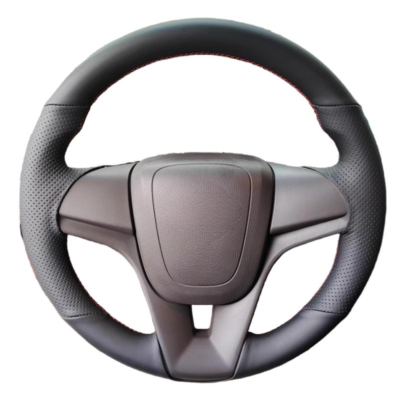 DIY Hand-Stitched Black Microfiber Leather Steering Wheel Cover For Chevrolet Cruze Hatchback Sedan Aveo Orlando 2009 2010-2014