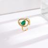 1Pcs Exaggerated Circular Opening Stainless Steel Ring - Versatile, Fashionable and Trendy Women's Finger Ring