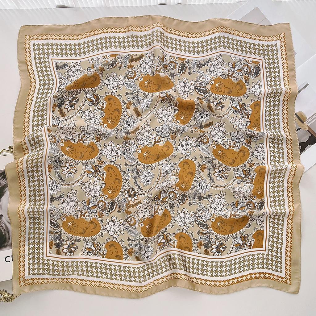Spring and Summer Graffiti Flowers 71 * 71 Square Scarf Travel Sunscreen Headscarf Practical High-end Scarf for Mother