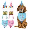 Cute Pet Birthday Caps/Bibs Design Headwear Triangle Scarf Hat Tie Collar Cat Dog Costume Pets Accessories Decoration Supplies