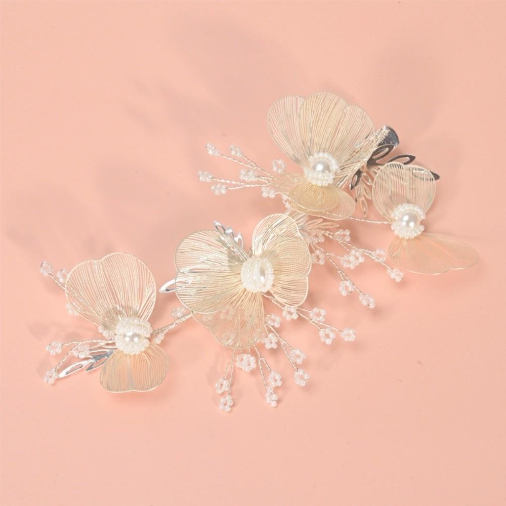 Pearls Wedding Headdress Exquisite Flower Pinch Hair Clip Sweet Bridal Hairpin  Party