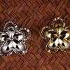 4 pcs Flower Crystal AB Rhinestones Shank Buttons Gold Silver Coat Button Sewing Crafts
