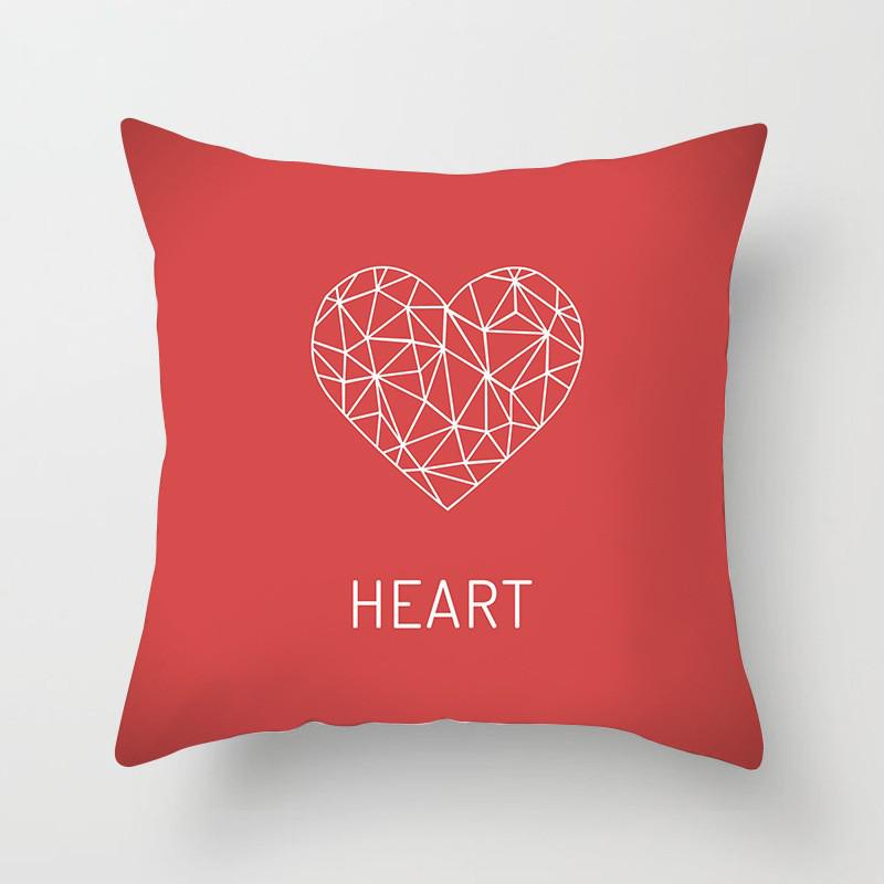 Seat Living Room Sofa Pillowcase Valentines Day Love Cushion Cover Red Pink Heart Home Decor