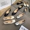 Fashion Flat Shoes for Women 2025 Spring and Autumn Square Toe Plus Size Women's Shoes  Loafers Women Ladies Zapatos De Mujer