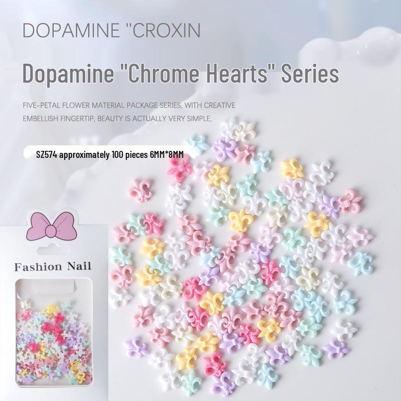 

Набор смолы для нейл-арта Chrome Hearts Punk Cross Star, цвета макарон, 100 штук