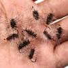Bimoo 6PCS/Pack Dry Fly Griffith's Gnat Midge Fly Trout Fly Fishing Flies Bait Size 14 16 18 20