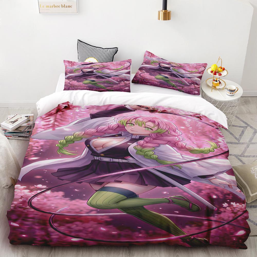 Duvet Cover Kamado Nezuko Demon Slayer Bedding Set Set Single Twin Full Queen Size Kids Girl Boys Gift Queen/King comfortable