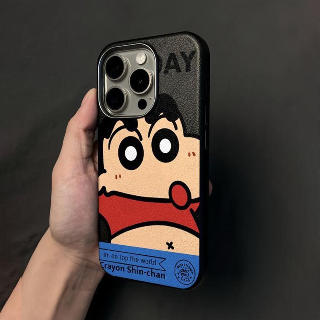 Dessin animé Mignon Ventre Shin-chan pour Coque de Téléphone Portable IPhone 13 pour Apple pour IPhone14pm pour Apple 13pm Coque de Téléphone Portable