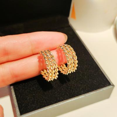 Orecchini semicircolari a forma di C in metallo retrò europeo e americano per donna, nuovi gioielli alla moda, accessori di lusso per feste, prevengono le allergie