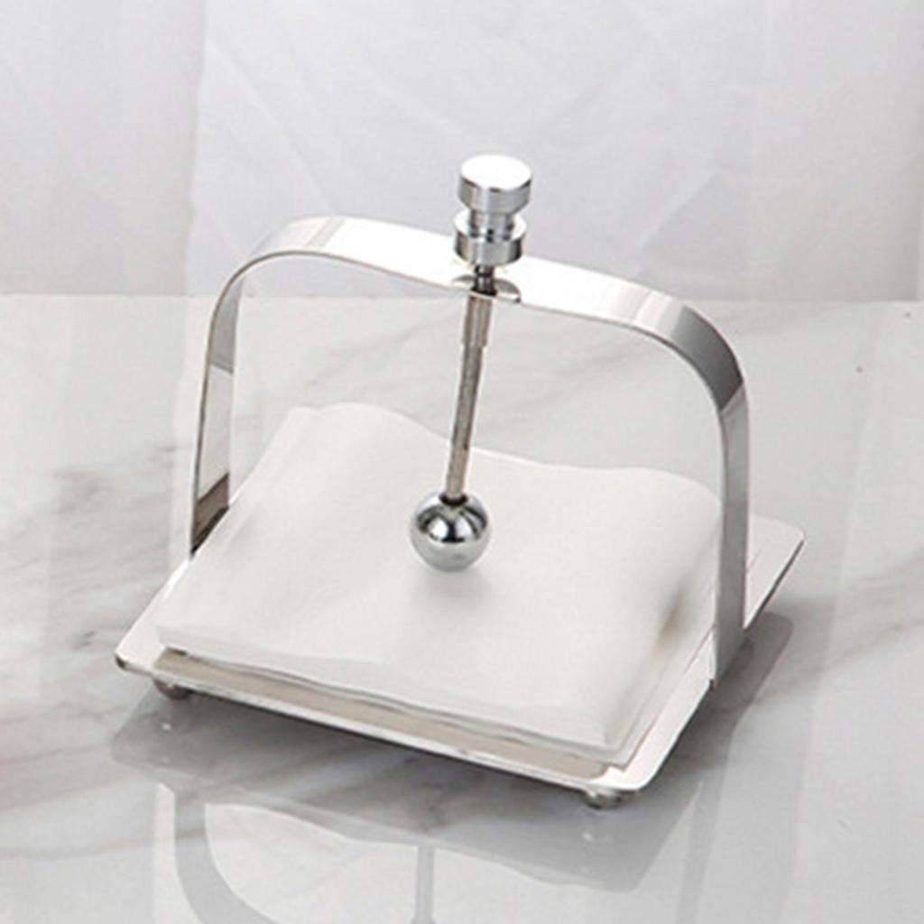 Stainless Steel Napkin Holder Table Organizer Smooth Tissue Dispenser Napkin Rack for Coffee Shops Clubs Banquets Household