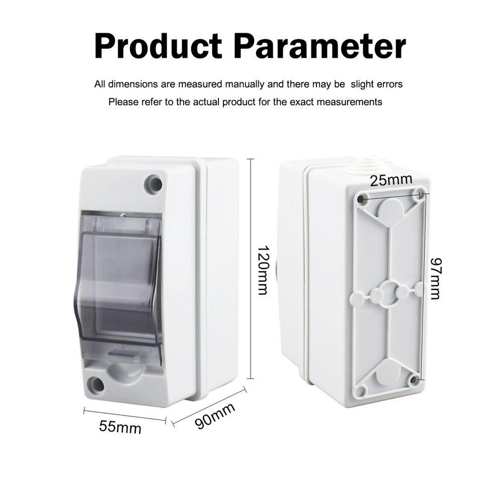 1Pcs 2 Way Waterproof Distribution Box IP65 Waterproof MCB Protection Box  for 2P Breaker