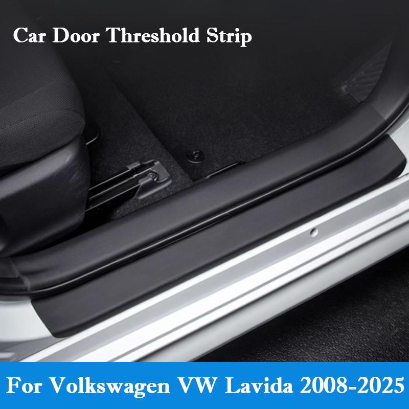 For Volkswagen VW Lavida 2008-2026 Car Door Sill Covers Black Door Panel Guards Protector Trim Anti-scratch Decor Accessories