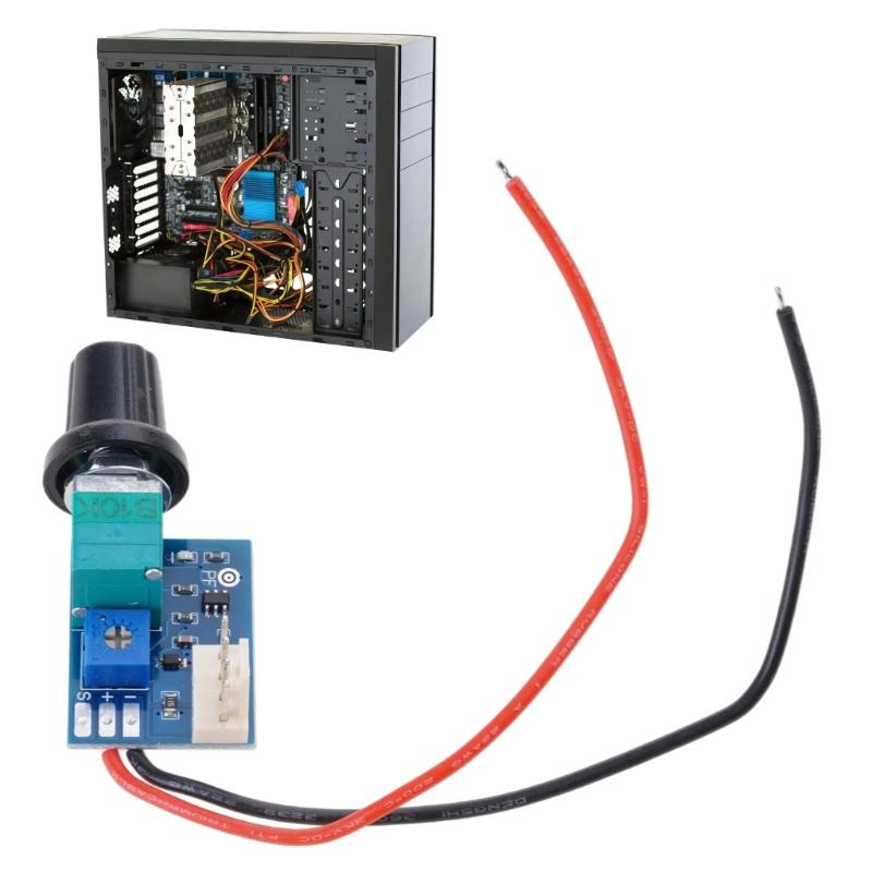 Fan Governor PWM Fan Speed Controller 12V 4 Pin Low Power PWM Speed Control Switch with Knob Adjustable Fan Regulator