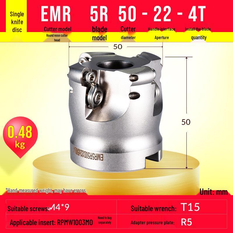 EMR Face Milling Round Nose CNC Tool Holder BT40 R5 Extended Cutter Head