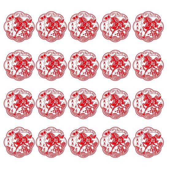 Kinesiskt nyår Fönsterklistermärke Vårfest Fönsterdekal Avtagbar Statisk PVC-dekal för Nyårsfestartiklar Vardagsrum Vägg Fönsterdekor