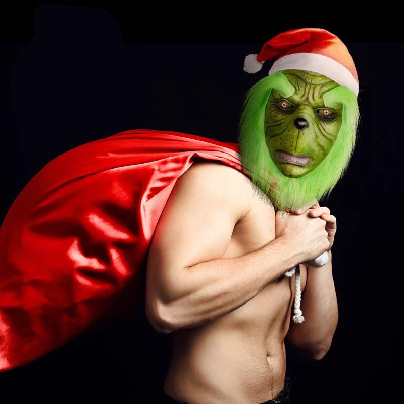 Grinch Christmas Costume Set: Green Furry Monster Outfit for Halloween and Events
