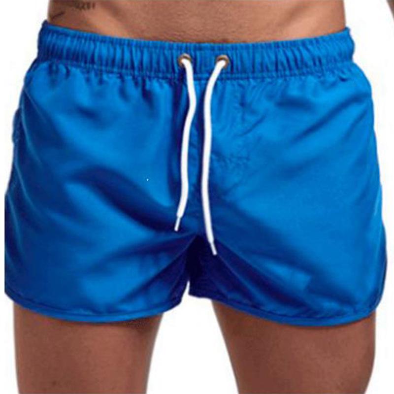 Men's Quick-Dry Summer Beach Shorts: Solid Color, Loose Fit with Drawstring