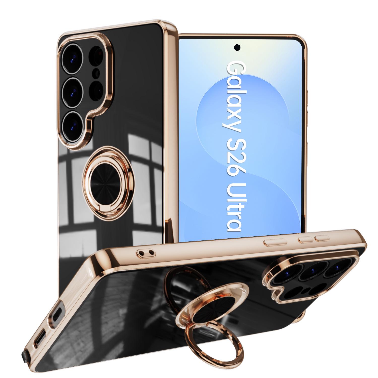 

Чохол для телефону Samsung S25 Edge з кільцем-підставкою - Сумісний з S23/S22/S24FE, Магнітна гальванічна захисна кришка S23 Plus Precise Hole