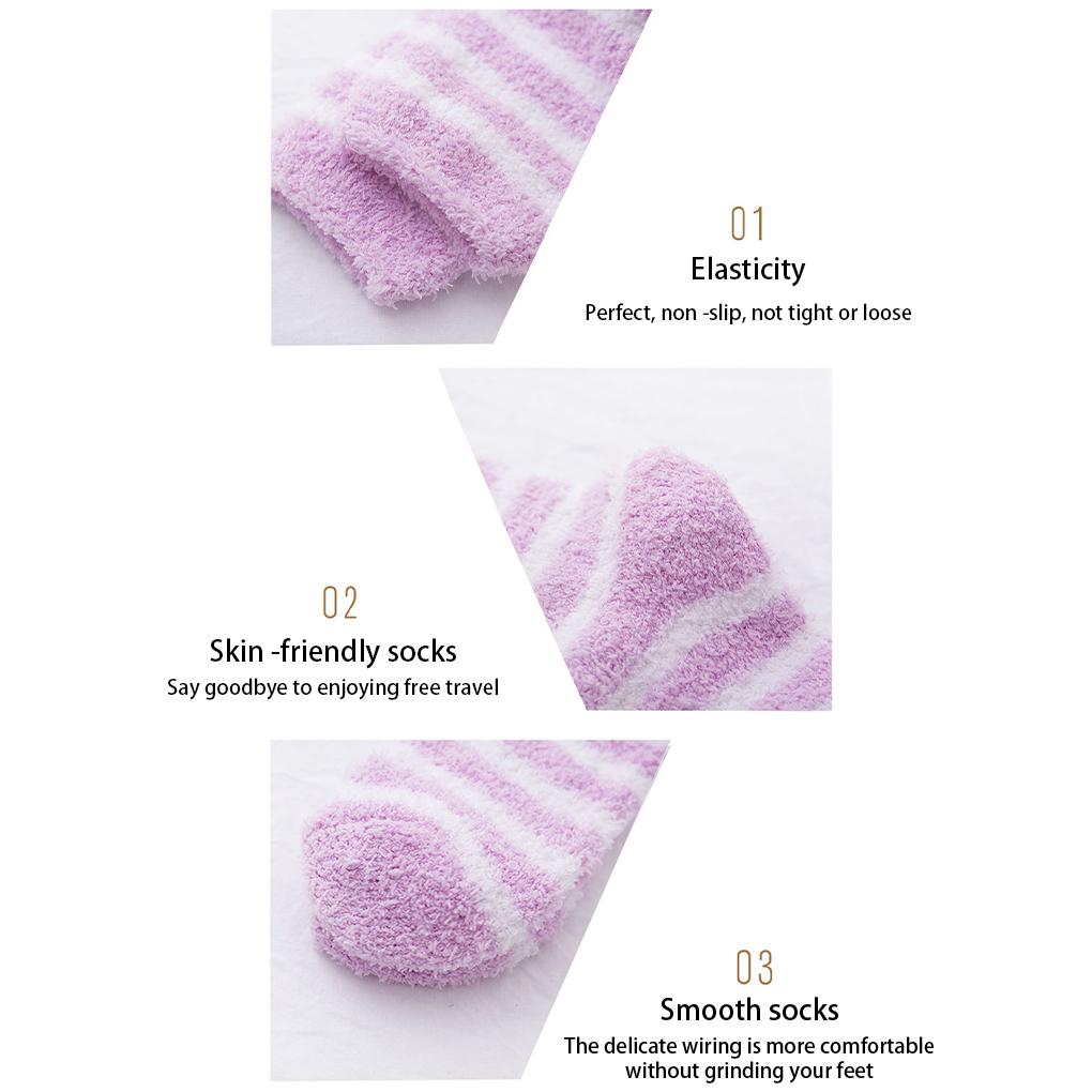 1 Pair Female Sock Cold Winter Warming Elastic Socks Breathable Warm Sleeping Comfortable Footwear Bedroom Dormitory