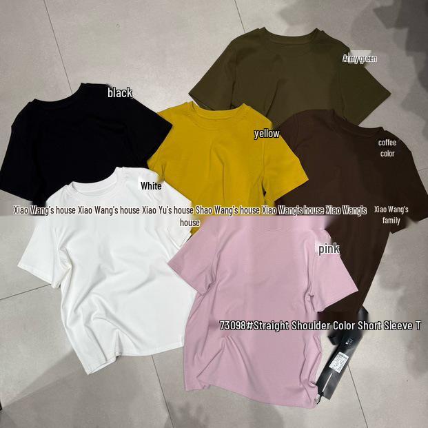 Xiao Wang's Spring Korean Plus Size Casual Crew Neck Short Sleeve T-shirt