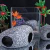 Eco-friendly Cichlid Stone Cave Ceramic Fish Rock House Fish Eluding House  Shrimp Shelter