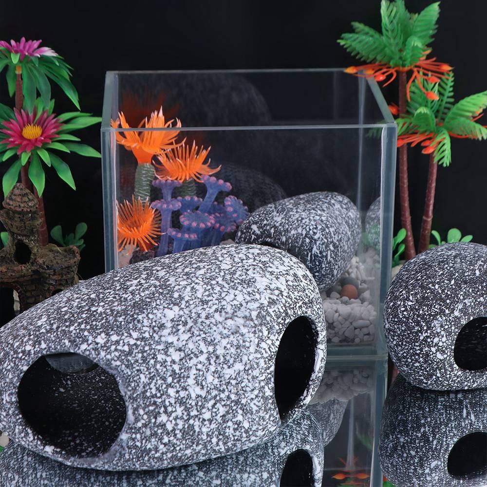 Eco-friendly Cichlid Stone Cave Ceramic Fish Rock House Fish Eluding House Shrimp Shelter