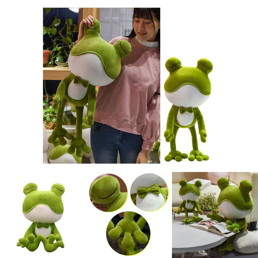Adorable Soft Plush Frog Stuffed Animal Toy Ideal For Kids Bedtime Cuddly Pillow