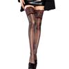 Sexy Non-Slip Long Stockings Aurora Glossy Women's Silky Two-Tone Lace Wide Edge Over-the-Knee Thigh Black Stockings