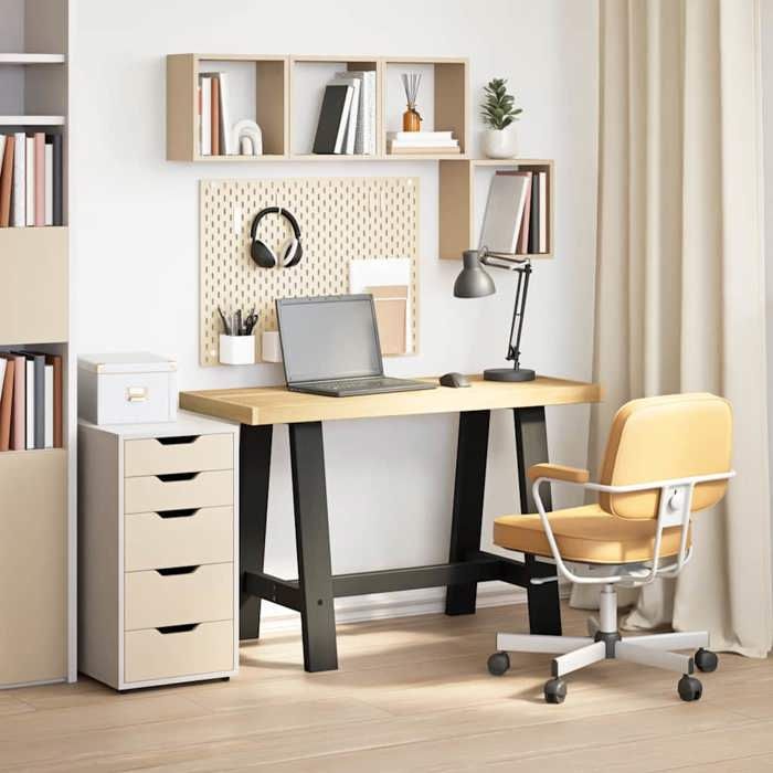 VidaXL Bureau NOAIN pieds en forme de A 120x50x75 cm bois massif pin, bureau d'écriture, bureau de travail, bureau à 4100039