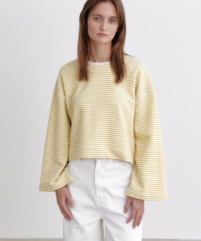 Okuka Striped Crop Top, Olive