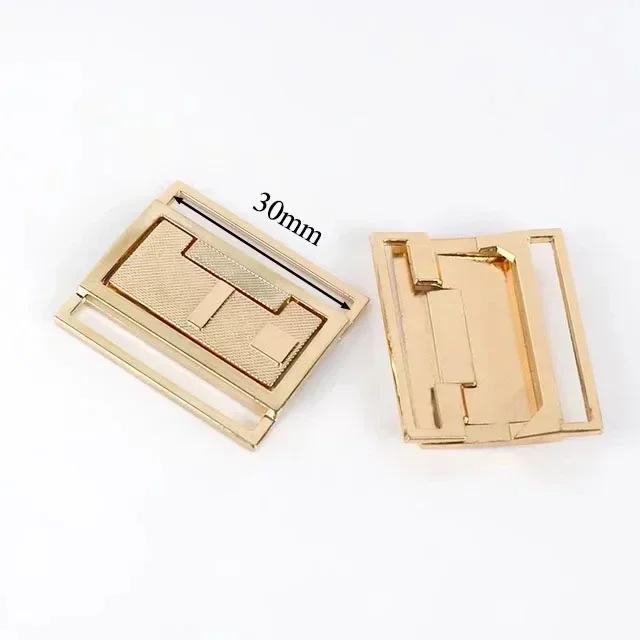 Meetee 1/2/4/5Pcs 30-60mm Metal Waist Belt Buckle Ribbon Band Adjust Clasp Coat Down Jacket Belts Decor Hook Buckles Accessories