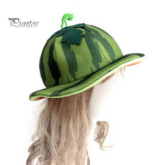 Kreativ Vattenmelonmönstrad Hatt Festmössa, Bredbrättad Solskyddshatt för Kostymfester, Bekväm Utomhushatt Lättviktig Elastisk Unisex Huvudbonad