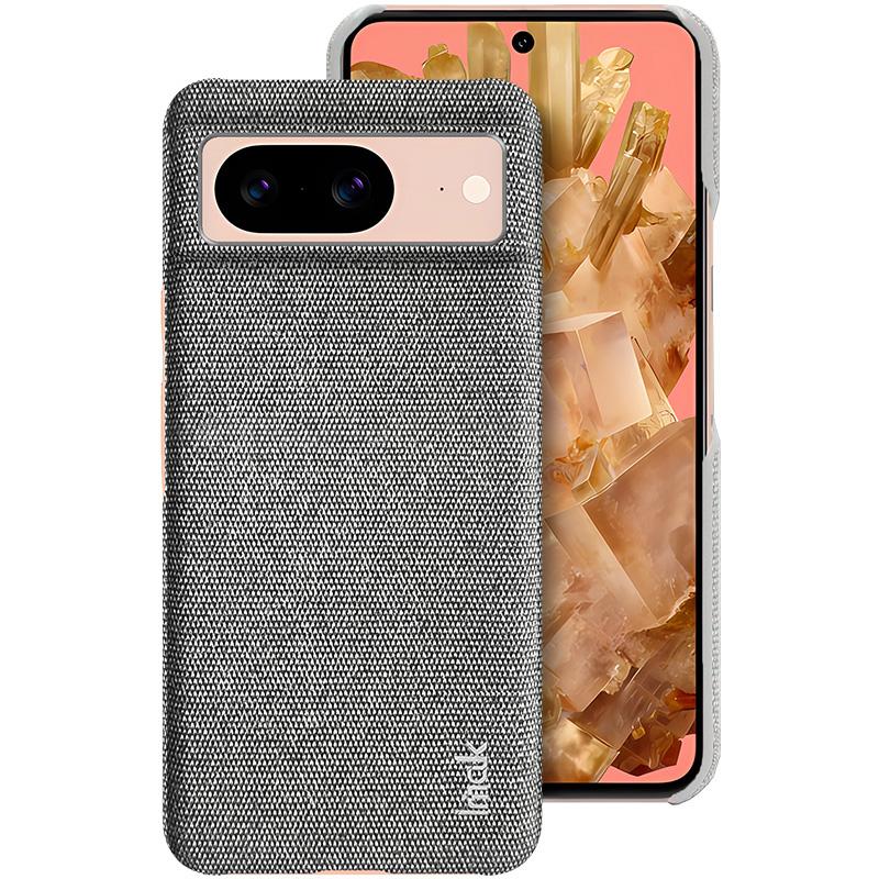 IMAK Ruiyi Series for Google Pixel 8 Case Cloth Texture Bump Proof PU Leather+PC Cell Phone Cover
