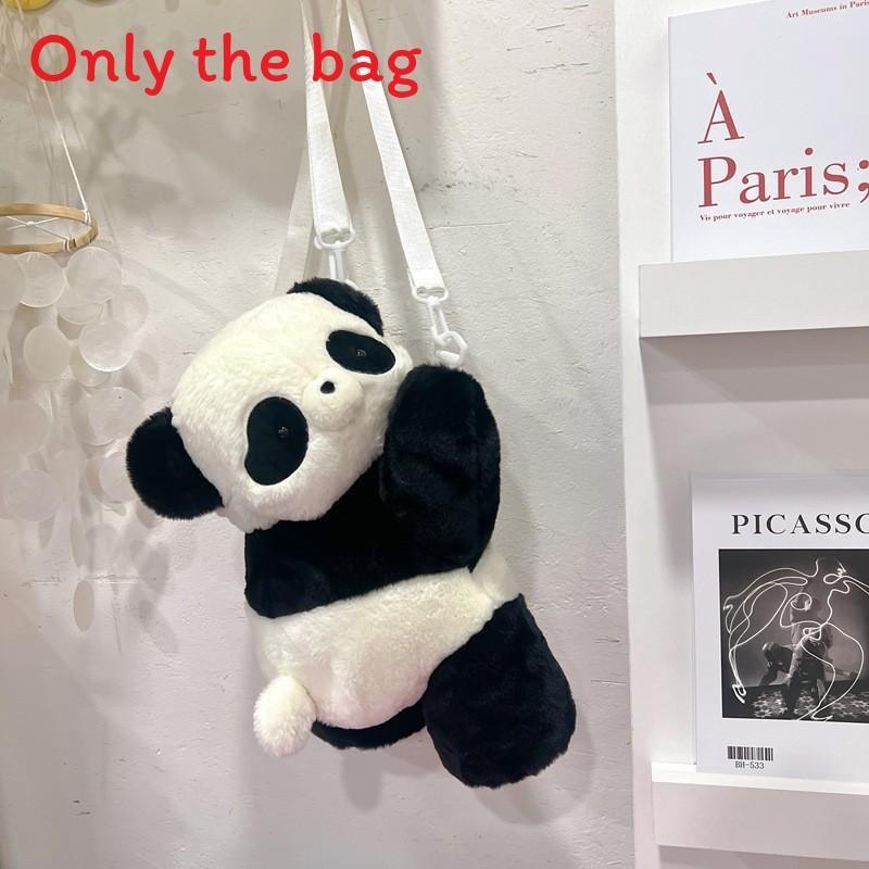 Plush Backpack Panda With Lightweight Design Butterfly Knot Lamb Messenger Bag
