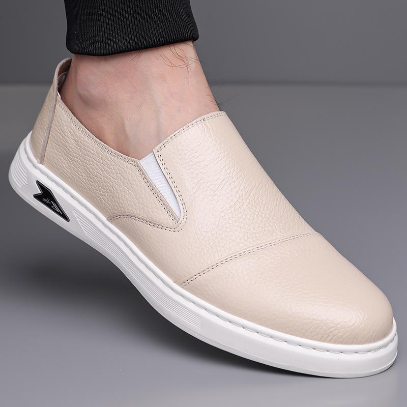 Leather shoes men's spring leather business dress small leather shoes foreign trade casual soft leather soft sole British loafers