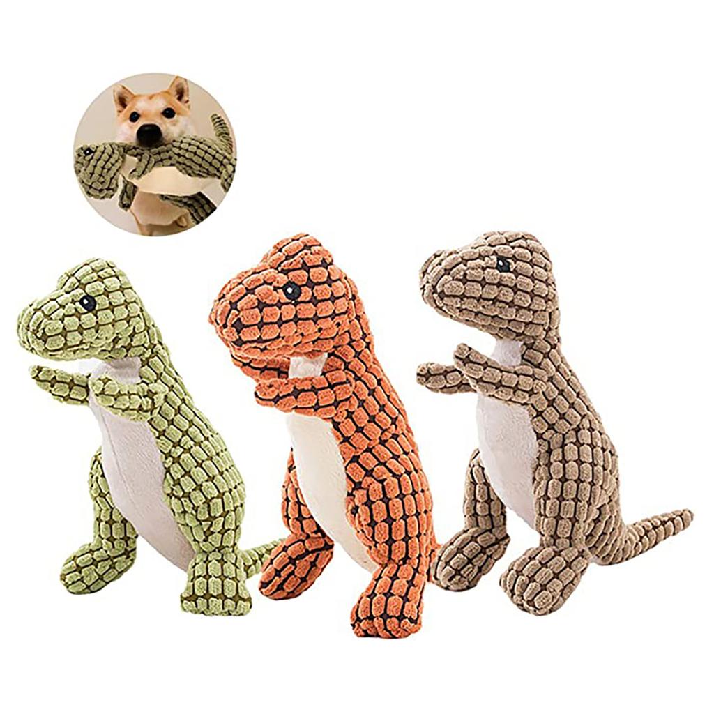An Indestructible And Dinosaur, A Dog Toy Suitable For Aggressive Chewers, And A Squeaky Plush Dog Toy