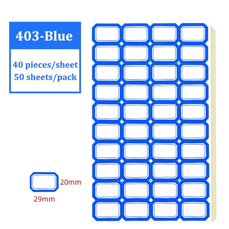 Self-Adhesive Label Stick,50 Sheets/Pack Adhesive Paper,Handwritten Blank Red Blue Category Tags,Office And School Supplies