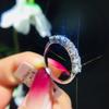Huitan High-quality CopperPlated Finger-ring for Women Luxury Inlaid CZ Stone Simple Stylish Wedding Bands Female Ring Jewelry