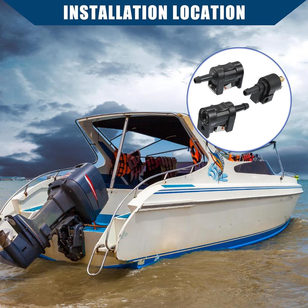 Boat Engine Fuel Line Connector Fitting 8mm Female Male Fuel Pipe Joint Comp Fitting for Yamaha Outboard Motor Fuel Tank Hose Pipe 5/16 / Durable/