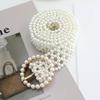 Mei Mary Women's Buckle Inlaid Pearl Girdle Decorative Dress Fishing Line Series Pearl Waist Chain