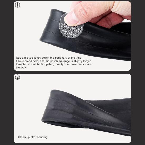 8Pcs Bike Tyre Patches Transparent Easy to Use Small Rubber Bond Well Super Glue Layer Bicycle Puncture Box for Repair