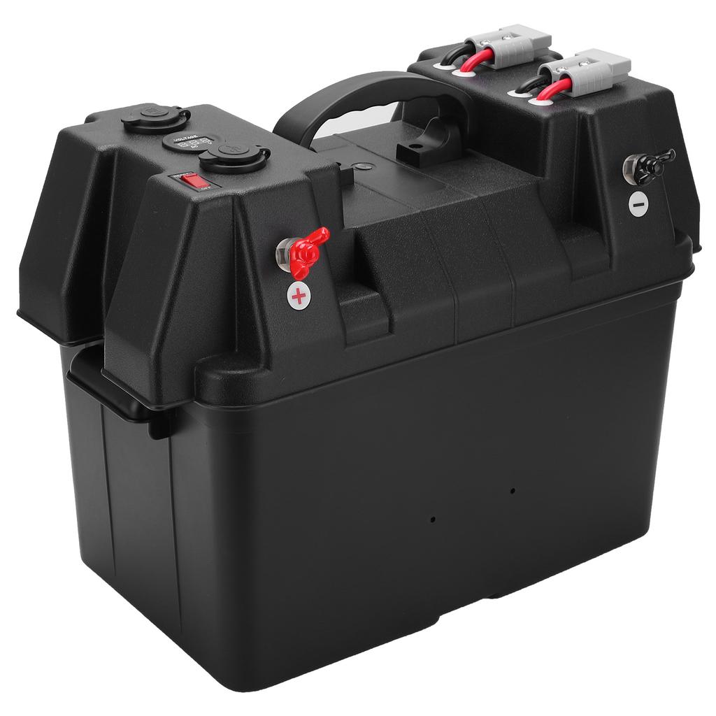 Backup Battery Box Power Center Portable Marine Accessary with Voltmeter for Car RV Yacht Ship 12V