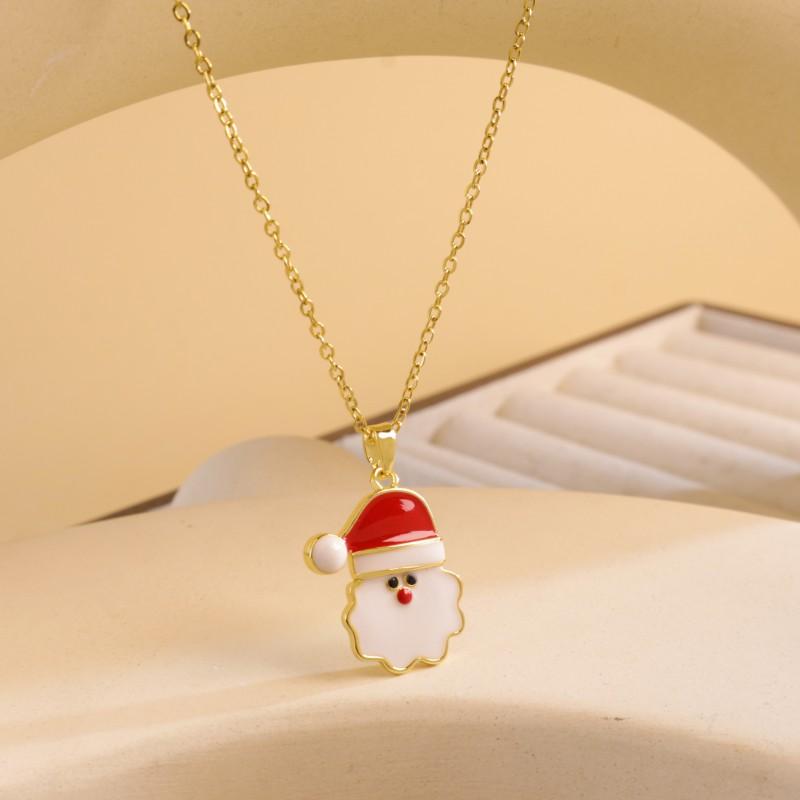Christmas Necklace Women Titanium Steel Festive Design Trendy Accessory