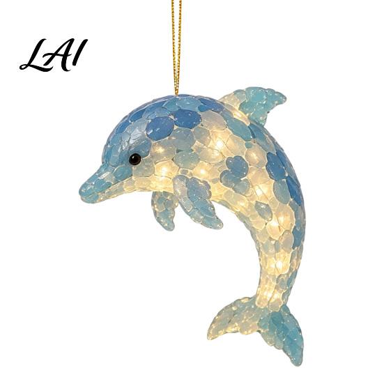 Weihnachtsgeschenke für die Familie Meeres-Thema Ornamente 2D Flaches Acryl Hängende Dekoration mit Meerestier Individuelle Baumschmuck-Designs Feiertagsdekorationen
