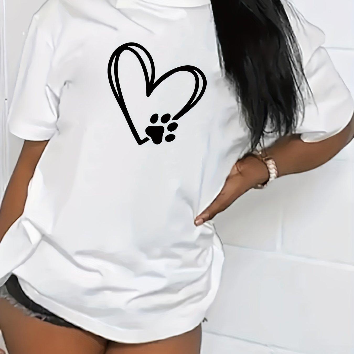

Футболка с круглым вырезом и принтом «Любовь», повседневные свободные летние футболки с короткими рукавами, топы для женщин 3XL белый