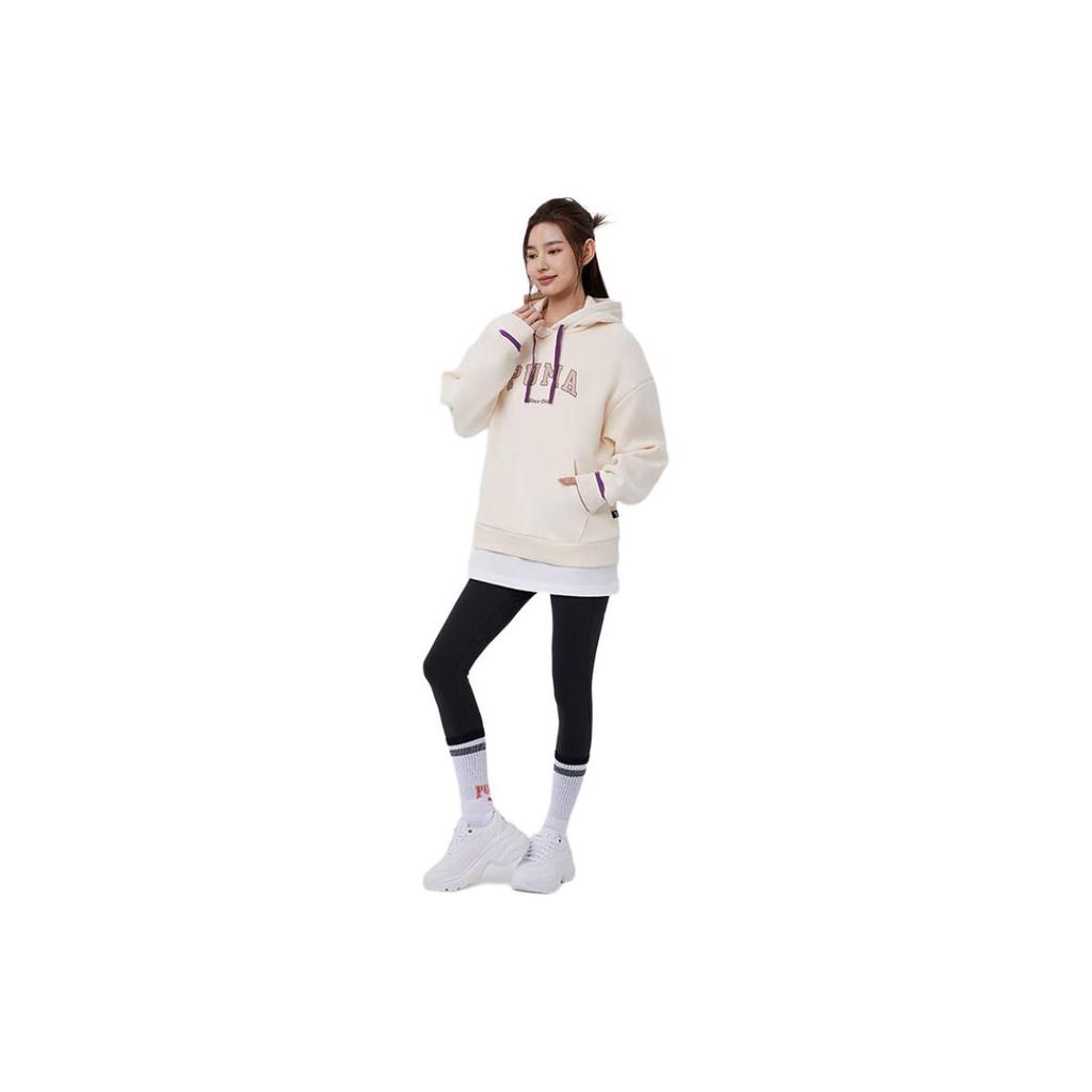 Puma Varsity 2.0 Hoodie Casual Pullover Long Sleeve Sweatshirt Women Hoodies Almond 686189-87