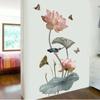 Pvc Lotus Wall  Stickers Self-adhesive Wallpaper For Bedroom Living Room Dining Room Commercial